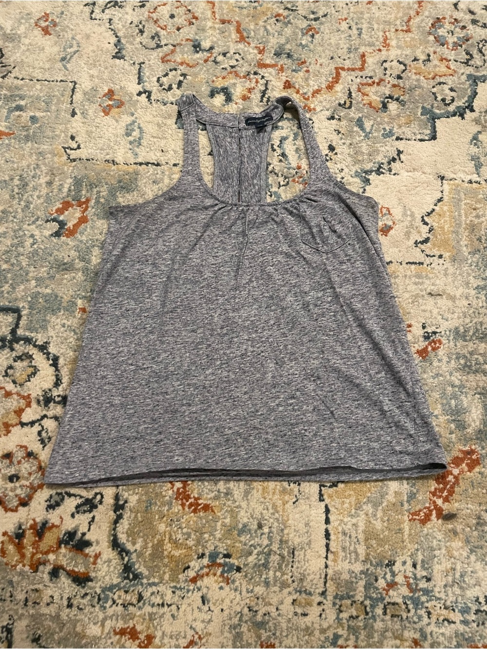 American Eagle Outfitters Heather Gray Racerback Tank Top
